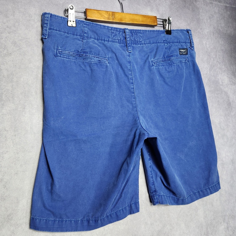 American Eagle Outfitters Mens Blue Prep Length Cotton Twill Shorts Size 34 - Picture 15 of 16